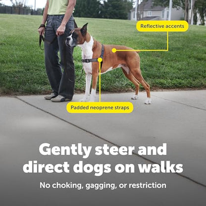 PetSafe Easy Walk Deluxe Dog Harness, No Pull Dog Harness – Perfect for Leash & Harness Training – Stops Pets from Pulling and Choking on Walks – Medium, Steel - color: Steel, size: Medium (Pack of 1)