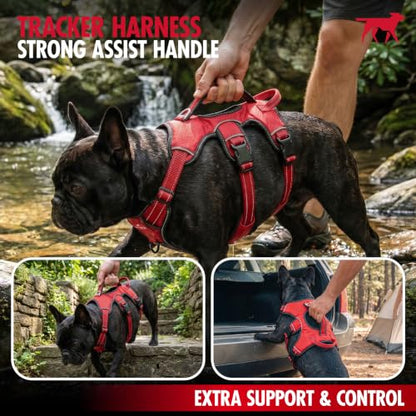 Tuff Pupper Escape Proof No Escape Dog Harness | 5 Point Adjustable Fit Harness for Dogs | Padded Dog Harnesses | Handle Dog Lift Harnesses - color: Midnight Blue, size: Medium: 22-27 Inch Chest