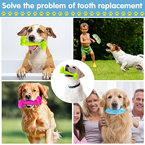 Skylety 6 Pcs Puppy Teething Chew Toys Rubber Bones Shaped Cute Dog Pet Small Dog Toys for 2-8 Months Small Dogs Cleaning Relieving Itching(Green, Deep Pink, Blue, Rose Red, Yellow Green) - color: Green, Deep Pink, Blue, Rose Red, Yellow Green