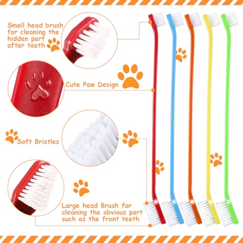 Honeydak Dog Toothbrush Bulk Dual Headed Dental Brushes Dogs Tooth Brushing Kit Long Handle Pet Tooth Brush for Puppy Large Small Cats and Most Pets Teeth Cleaning Dental Supplies(70 Pcs,Multicolor) - color: Multicolor