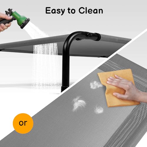 Outvita 50 Inch Elevated Dog Bed, Outdoor Cooling Raised Pet Cot, with Waterproof Textilene Mesh, Washable, Breathable, Alloy Steel Frame, Portable, Chew Proof, Indoor & Outdoor (Gray)