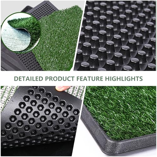 Artificial Grass Dog Potty Training Mat, 3-Layer Turf Pad with Drainage Holes, Easy to Clean Replacement Rug for Outdoor Patio, Lawn & Garden (30" x 20")