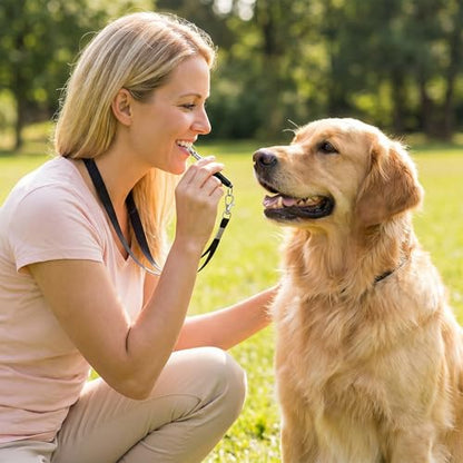 2Pcs Dog Whistle, Dog Whistle to Stop Barking Neighbors Dog Adjustable Dog Training Whistle with Lanyard