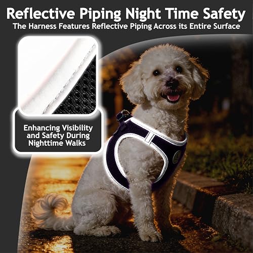 Kruz Dog Harness (Chest 20.5"-22", Weight 20–25 lbs) Athletica Adjustable Heavy Duty No Choke Puppy Vest for Large Dogs Lightweight Air Mesh, Reflective, Puppy Essentials – Black, X-Large - color: Black, size: X-Large