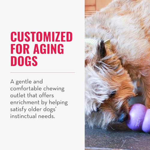 KONG Senior - Dog Toy with Gentle, Natural Rubber - Durable Dog Toy for Older Dogs - Use Treats with Stuffable Chew Toy - Treat Toy for Chewing & Fetching - for Large Dogs - size: Large (Pack of 1)