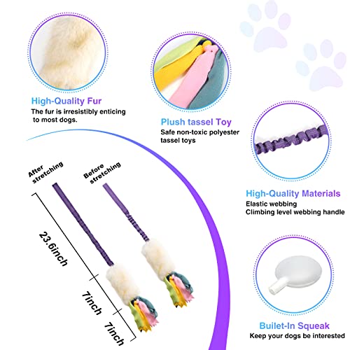 Dog Rope Toys, Nearly Indestructible Dog Rope Toys with Strong Squeak- Ideal Tug of War Interactive Dog Training Toy, Dental Cleaning Chew Toys, Dog Tug Toy for Boredom Suitable for Dogs of All Ages - color: White