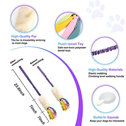 Dog Rope Toys, Nearly Indestructible Dog Rope Toys with Strong Squeak- Ideal Tug of War Interactive Dog Training Toy, Dental Cleaning Chew Toys, Dog Tug Toy for Boredom Suitable for Dogs of All Ages - color: White