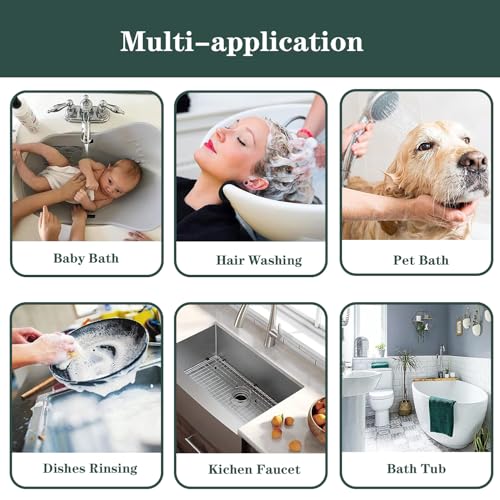 Bathtub Shower Head Sink-Faucet set，Tub faucet spayer attachment with 5 Adapters and 59" Hose for Pet Dog Rinse、 Baby Bath 、Hair washing, ON/OFF Extension for Tub, Utility Sink, Garden and Bathroom
