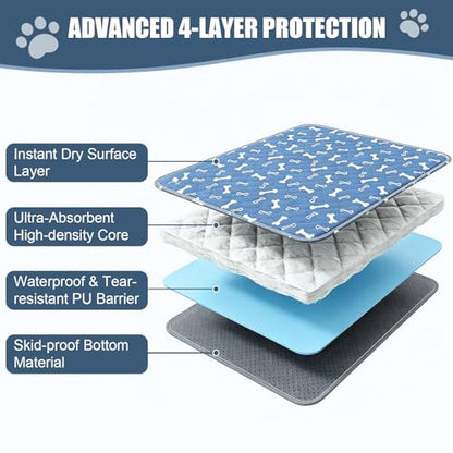 Puppy Pee Pads with Pheromones,Forever Pad,Washable Pee Pads for Dogs,Reusable Dog Pee Pads,Waterproof Leakproof Training Pad, Non-Slip Base for Household Use(Gray,M:31.5*27.6in) - size: Medium