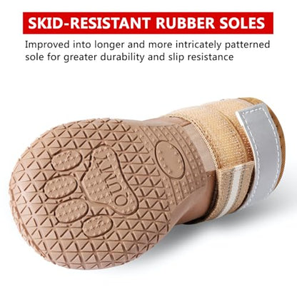 QUMY Dog Shoes for Large Dogs, Medium Dog Boots & Paw Protectors for Winter Snowy Day, Summer Hot Pavement, Water-Resistant in Rainy Weather, Outdoor Walking, Indoor Hardfloors Skid-Resistant Sole - size: Size 3: 2.0''x2.5''(W*L) (Pack of 4)