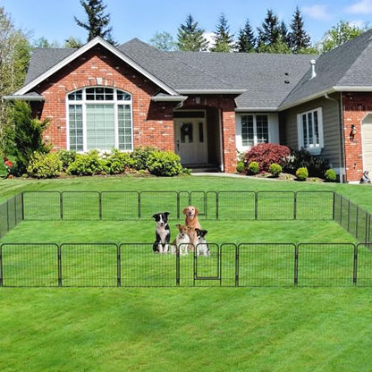 FDW Dog Playpen Dog Pen Dog Kennel 32 Panels 24 Inch Height Indoor Outdoor Folding Metal Portable Puppy Exercise Pen Heavy Duty Dog Fence for Yard Camping,Black - style: 32 Panels