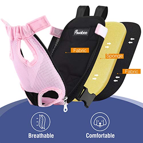 Pawaboo Pet Carrier Backpack, Adjustable Pet Front Cat Dog Carrier Backpack Travel Bag, Legs Out, Easy-Fit for Traveling Hiking Camping for Small Medium Dogs Cats Puppies, Large, Pink - color: A-Pink, style: Large (Pack of 1)
