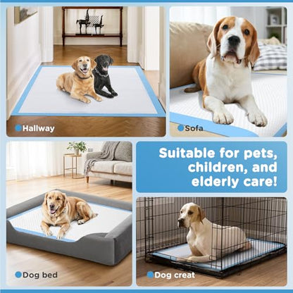 iweepet Enormous 37"x 54" Dog Training Potty Pads, Super Absorbent & Leak-Proof 6 Layers Puppy Pads 30 Counts, Disposable Dog Pee Pads Extra Large for Puppy, Surgery, Older, Cats, Rabbits - size: 37"x54" Blue