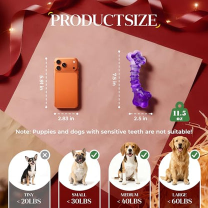 Kseroo Indestructible Dog Toys for Aggressive Chewers: 2-Pack Tough Chew Toy for Large Dogs, Heavy Duty Long-Lasting Dog Bones for Large Breed, Dog Toys to Keep Them Busy - color: Purple & Blue