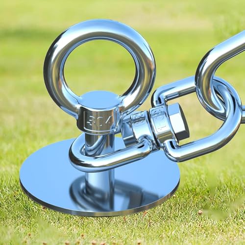TOPKNOT Dog Tie Out Stake,Heavy Duty Dog Run-304 Stainless Steel Anchor,360° Swivel Dog Runner for Yard,Use Any Dog Tie Out Cable or Yard Leash-Suitable for Large Dogs Up to 200 LBS- Outdoor Camping