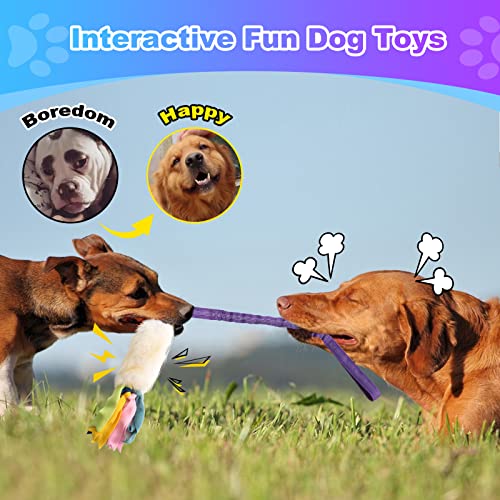 Dog Rope Toys, Nearly Indestructible Dog Rope Toys with Strong Squeak- Ideal Tug of War Interactive Dog Training Toy, Dental Cleaning Chew Toys, Dog Tug Toy for Boredom Suitable for Dogs of All Ages - color: White