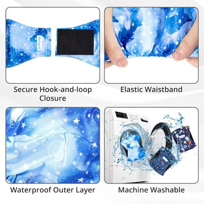 Paw Legend Washable Dogs Diapers Male Dog Belly Bands for Male Dogs Diapers Reusable Puppy & Doggie Diapers Male - color: Space Pattern, size: X-Small