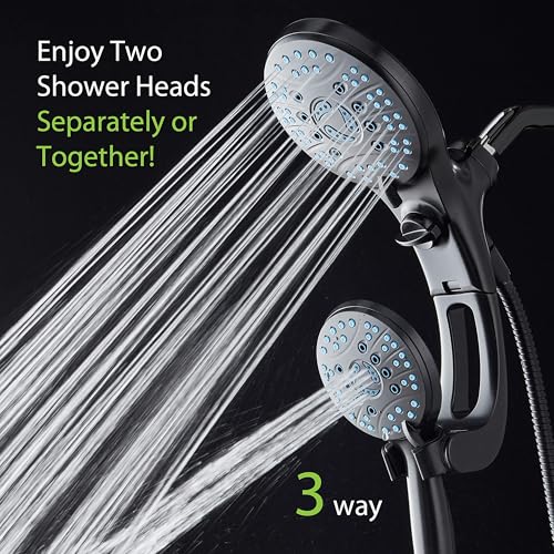Hotel Spa AquaCare for California As-Seen-On-TV High Pressure Handheld Rain 50-mode 3-way Shower Head Combo with Adjustable Arm, Anti-clog Jets, Tub & Pet Power Wash, 6 ft. Hose, Rubbed Bronze - color: Oil Rubbed Bronze, style: 1.8 Gallons Per Minute
