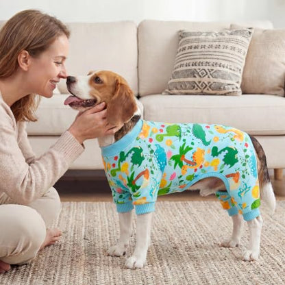 XPUDAC 4 Pack Dog Pajamas Soft Strechy Summer Doggie Clothes for Small Medium Dogs Boy Girl Dog Onesie Puppy Pjs Cat Apparel-2X-Large - size: XX-Large(Chest-22.8" Back-17.8" Neck-12.6")