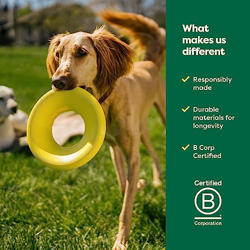 Earth Rated Flying Disc Toy for Dogs and Puppies, Interactive Dog Toys, Saucer Floats in Water, Small, Yellow