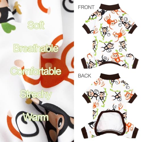 XPUDAC 4 Pack Dog Pajamas Soft Strechy Summer Doggie Clothes for Medium Large Dogs Boy Girl Dog Onesie Cat Apparel, 3XL - size: 3X-Large(Chest-26" Back-19.7" Neck-17.3")