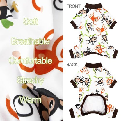 XPUDAC 4 Pack Dog Pajamas Soft Strechy Summer Doggie Clothes for Medium Large Dogs Boy Girl Dog Onesie Pjs Cat Apparel, 5XL - size: 5X-Large(Chest-31.9" Back-23.6" Neck-19.3")