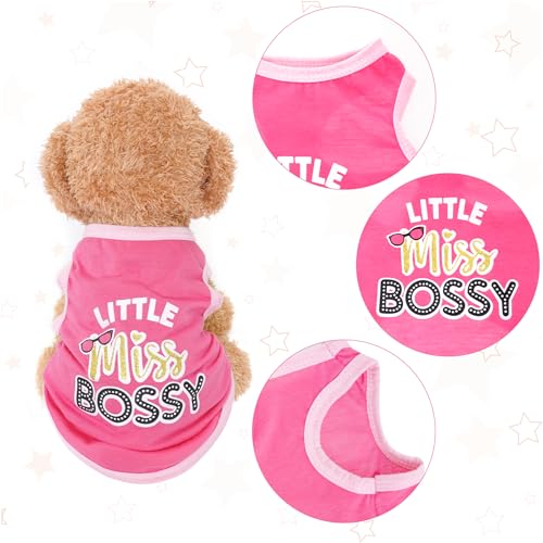 Pistha 4 Pack Dog Shirts Summer Printed Puppy Clothes Cute Sleeveless Pet T Shirts Dog Clothes for Small Medium Dogs Cats Girl(S) - size: Small