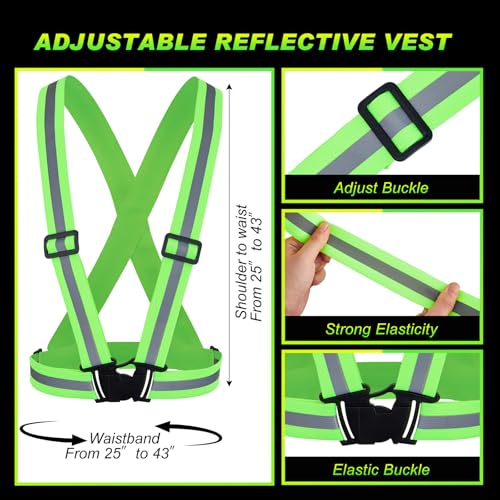 Hercicy 30 Pcs Green Reflective Vest High Visibility Safety Vest Adjustable Straps for Job Site Crew Construction Traffic Control Warehouse Use (Green) - color: Green