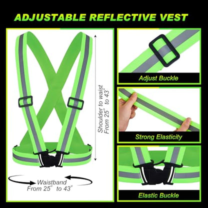 Hercicy 30 Pcs Green Reflective Vest High Visibility Safety Vest Adjustable Straps for Job Site Crew Construction Traffic Control Warehouse Use (Green) - color: Green