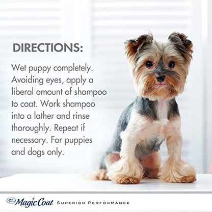 Four Paws Magic Coat Gentle Tearless Soothing Aloe Vera Puppy Shampoo, Gentle Deodorizing Shampoo for Puppies, Baby Powder Scent, 16 Ounce - size: 16 Ounces (1 Count), style: Tear-Free Puppy Shampoo