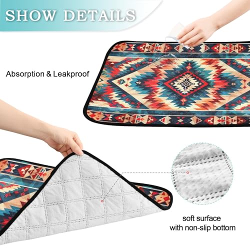Qilmy Aztec Pet Mat, Waterproof Reusable Dog Training Pad Anti-Slip Pet Creat Pad for Small Medium Large Dogs and Cats - size: Medium+Large