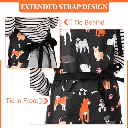 Dog Grooming Waterproof Apron with 2 Pockets, Cute Animals Puppy Dog Pets Apron - style: Animals Dog Paw