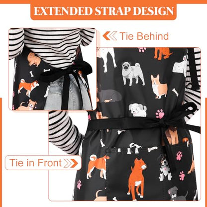 Dog Grooming Waterproof Apron with 2 Pockets, Cute Animals Puppy Dog Pets Apron - style: Animals Dog Paw