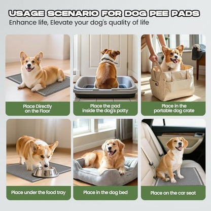 Charcoal Puppy Pads 80 Counts,22"x22" Dog Pee Pads Small Disposable Activated Carbon Super Absorbent Full Edge-Wrapping Pee Pads Odor-Control Training Pads for Doggie Cats Rabbits - size: 80 Count (22"x22")