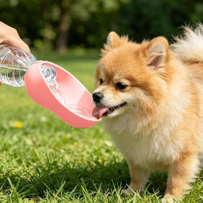 2Pcs Dog Water Bottle Adapter Portable Silicone Dog Water Dispenser for Standard Water Bottles,Leakproof Foldable Leaf Pet Dispenser Cap with Water Bowl Outdoor Pet Water Feeder Bowl for Dog Walking