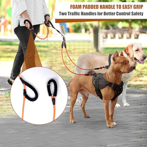 Dual Dog Leash, 360° Anti-Tangle, No Pull, Double Handle & Reflective Double Dog Leash – Perfect for Small/Medium Dogs - color: Red, size: 3 Way