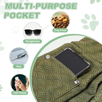 Dog Sling Carrier for Small Dogs and Cats Up to 16.5 Lbs, Breathable Texture with Pocket Pet Cross Body Shoulder Bag, (Yellow Green, 1 Pcs) Intended for Outdoor Travel/Camp - color: Yellow Green