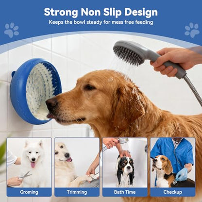 CNMSGM Slow Feeder Dog Bowl, BPA-Free Silicone Lick Mat for Small and Medium Dogs, Non-Slip & Dishwasher Safe(Blue-Large) - color: Blue, size: Large