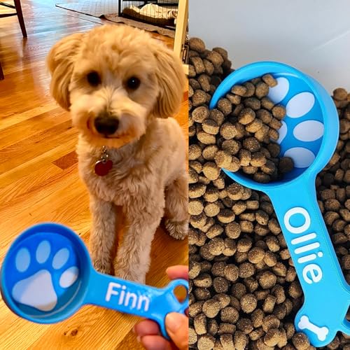 ubjva Personalized Dog Food Scoop Custom Cat Food Measuring Cup with Name Pet Accessories Gifts for Pet Lover - color: Round Paws