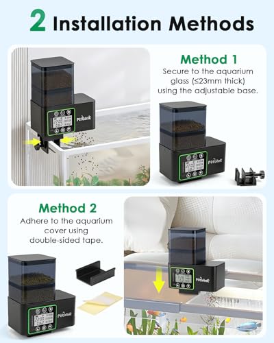 Automatic Fish Feeder for Aquarium - 230/510ml Timer Fish Feeder Dispenser with 0.1-2g Precision Feeding, Moisture-Proof Auto Fish Feeder with Feed Cleaning & Shortage Alert, USB Rechargeable