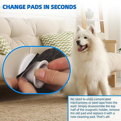 (4-Pack) Potty Training Pad Magnetic Holder Compatible with Any Size of Puppy Pee Pads Perfect for Leg-Lifting Marking Dogs, Strong Magnets Will Stick on Most Flat Surfaces - White Paw - size: Claw