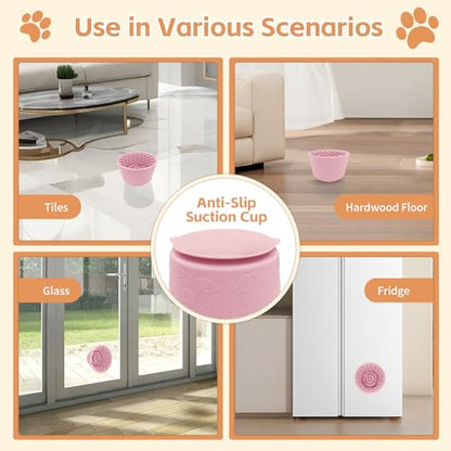 Dog Lick Bowl,Anxiety Relief Non-Slip Silicone Treat Bowl,Durable Anti-Choking Long-Lasting Enrichment Slow Feeder Licking Mat for Small Medium Large Breed,Freezable BPA Free Silicone Dishwasher Safe - color: Pink, size: S-M