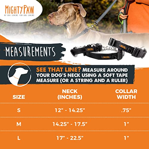Mighty Paw Martingale Dog Collar 2.0 | Trainer Approved Limited Slip Collar with Stainless Steel Chain & Heavy Duty Buckle - Modified Cinch Collar for Gentle & Effective Pet Training - Small, Black - color: Black, size: Small