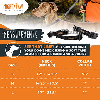 Mighty Paw Martingale Dog Collar 2.0 | Trainer Approved Limited Slip Collar with Stainless Steel Chain & Heavy Duty Buckle - Modified Cinch Collar for Gentle & Effective Pet Training - Small, Black - color: Black, size: Small