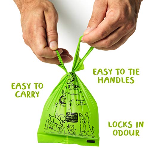 Planet Poop Compostable Dog Poop Bags for Small Pets, Large Single Roll 200 Mini Size Grab & Go, Biodegradable Un-Scented Dog Waste Bags with Handles, Leakproof Doggy Cat Bag, Plant Based Pet Supplies - size: 200 Count (Pack of 1)