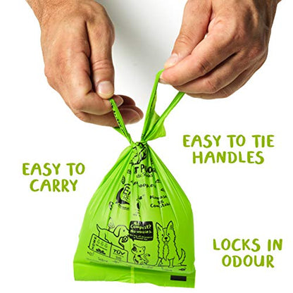 Planet Poop Compostable Dog Poop Bags for Small Pets, Large Single Roll 200 Mini Size Grab & Go, Biodegradable Un-Scented Dog Waste Bags with Handles, Leakproof Doggy Cat Bag, Plant Based Pet Supplies - size: 200 Count (Pack of 1)