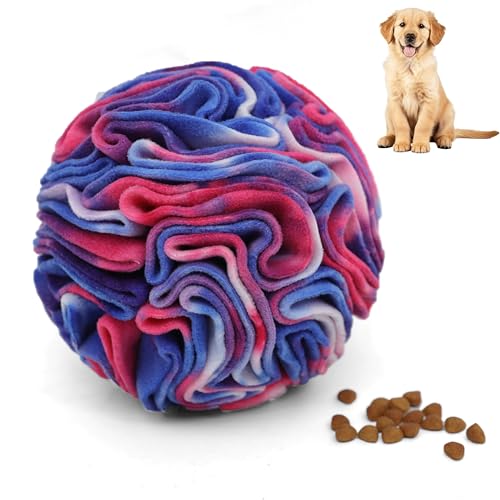 Ablechien Snuffle Ball for Dogs, Sniffle Interactive Treat Toy, Washable Puppy Treat Toy, Foraging Puzzle Ball Toy, Mind Games for Dogs, Enrichment Dog Toys - color: Violet