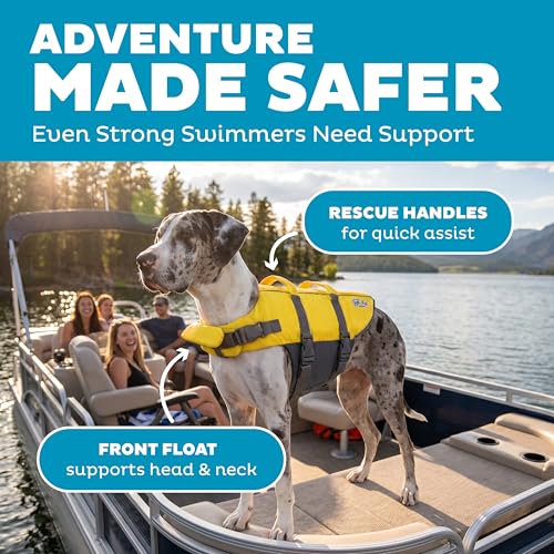 Outward Hound Granby Splash Yellow Dog Life Jacket, XL - color: Yellow, size: X-Large (Chest Girth: 33"-44")