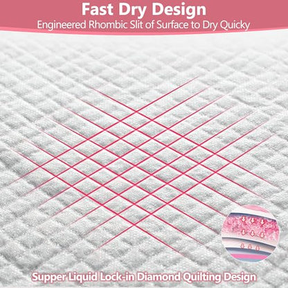 Gimars XL 6-Layer Ultra Absorbent 1200ml 48-Hour Leak-Proof Dog Pee Pads, Quick Dry Extra Large Puppy Pads for Puppy Training, Senior & Incontinent Dogs, Cats, Overnight Use, 30"x36", 30 Count Pink - size: 30"x36" - Pink 30 Counts