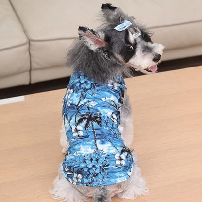 CuteBone Dog Shirts 2-Pack Soft Pet Clothes Breathable Summer Vest for Small Puppy and Stretchy Cat Apparel - color: Hawaii style, size: Medium